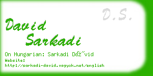 david sarkadi business card